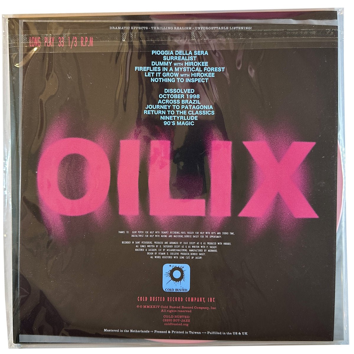 Oilix - Dissolved - Limited Edition Pink Colored 12 Inch Vinyl - COLD BUSTED