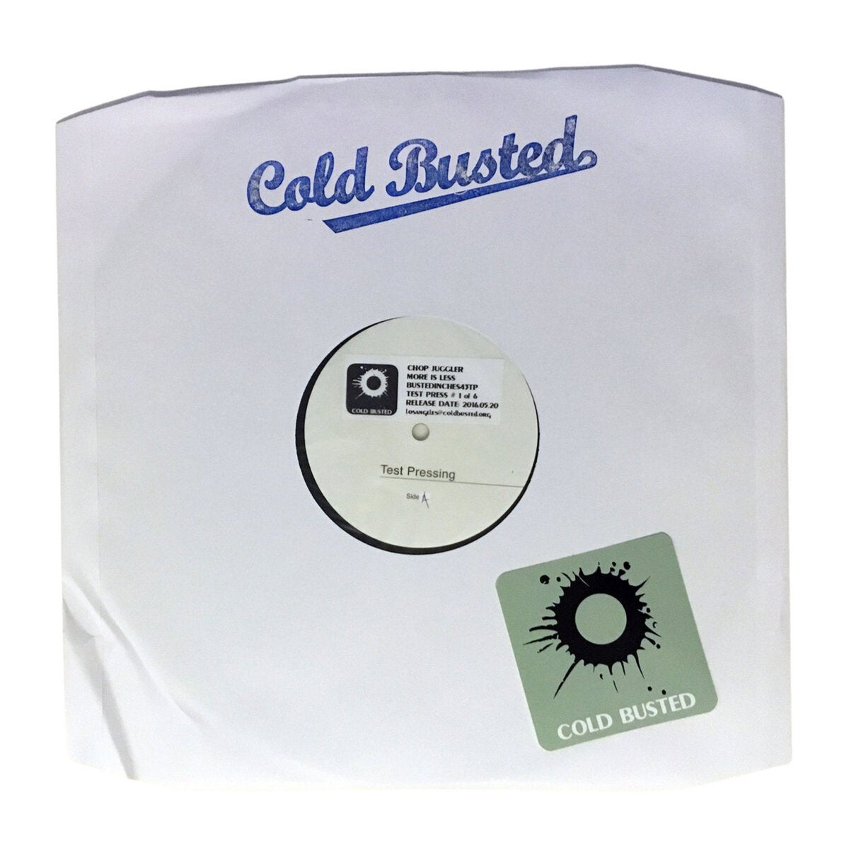 Chop Juggler - More Is Less - Limited Edition 12 Inch Vinyl Test Pressing - Cold Busted