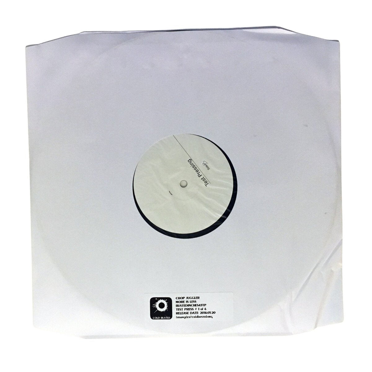 Chop Juggler - More Is Less - Limited Edition 12 Inch Vinyl Test Pressing - Cold Busted