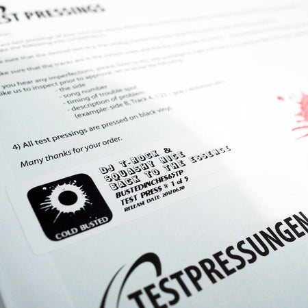 DJ T-Rock & Squashy Nice - Back To The Essence - Limited Edition 12 Inch Vinyl Test Pressing - Cold Busted