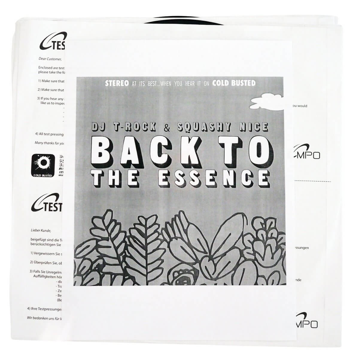 DJ T-Rock & Squashy Nice - Back To The Essence - Limited Edition 12 Inch Vinyl Test Pressing - Cold Busted