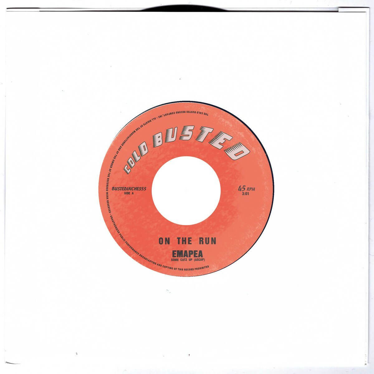 Emapea - On the Run / Wicked Sound - Limited Edition 7 Inch Vinyl - Cold Busted