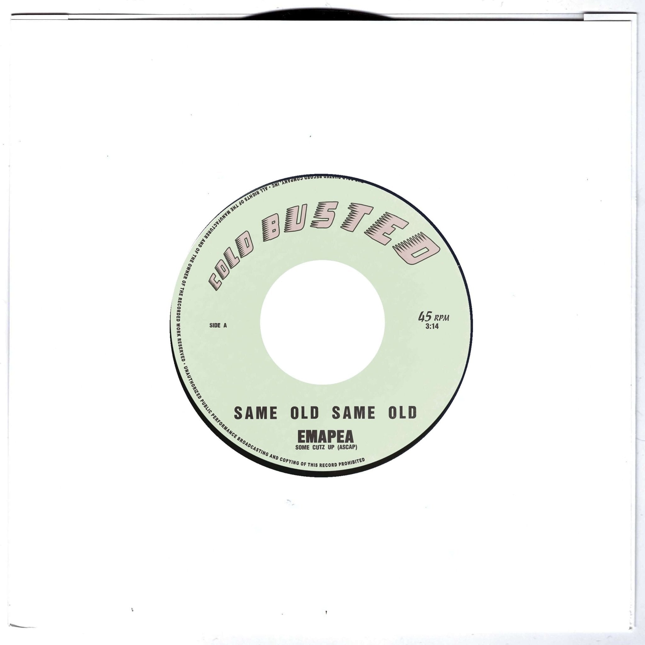 Emapea - Same Old Same Old / Drop The Bass - Limited Edition 7 Inch Vinyl - Cold Busted