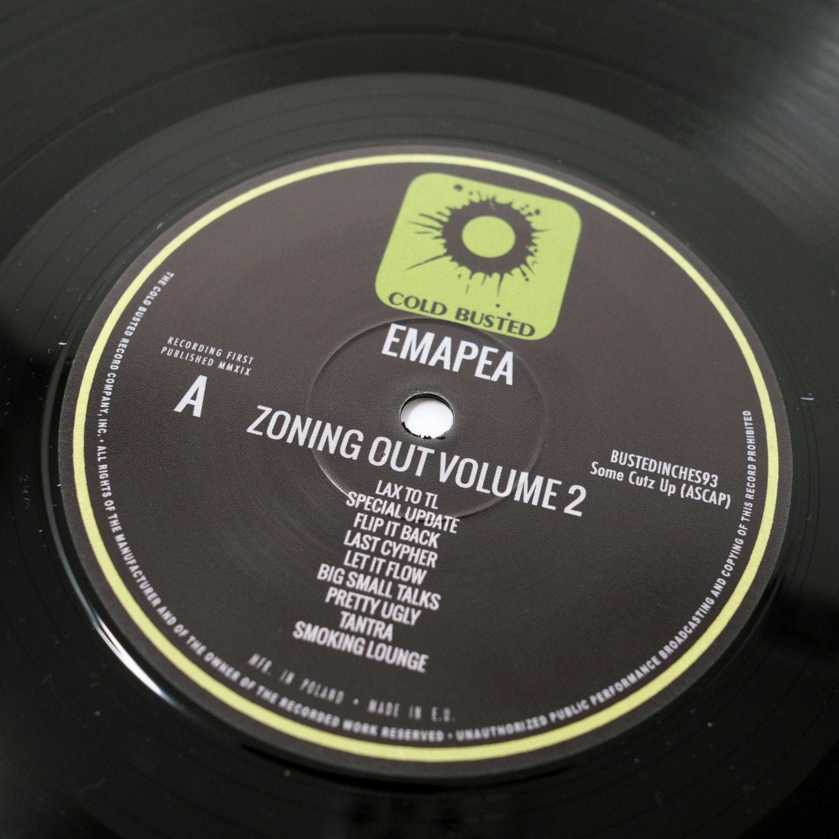 Emapea - Zoning Out Volume 2 - Limited Edition 12 Inch Vinyl - Cold Busted