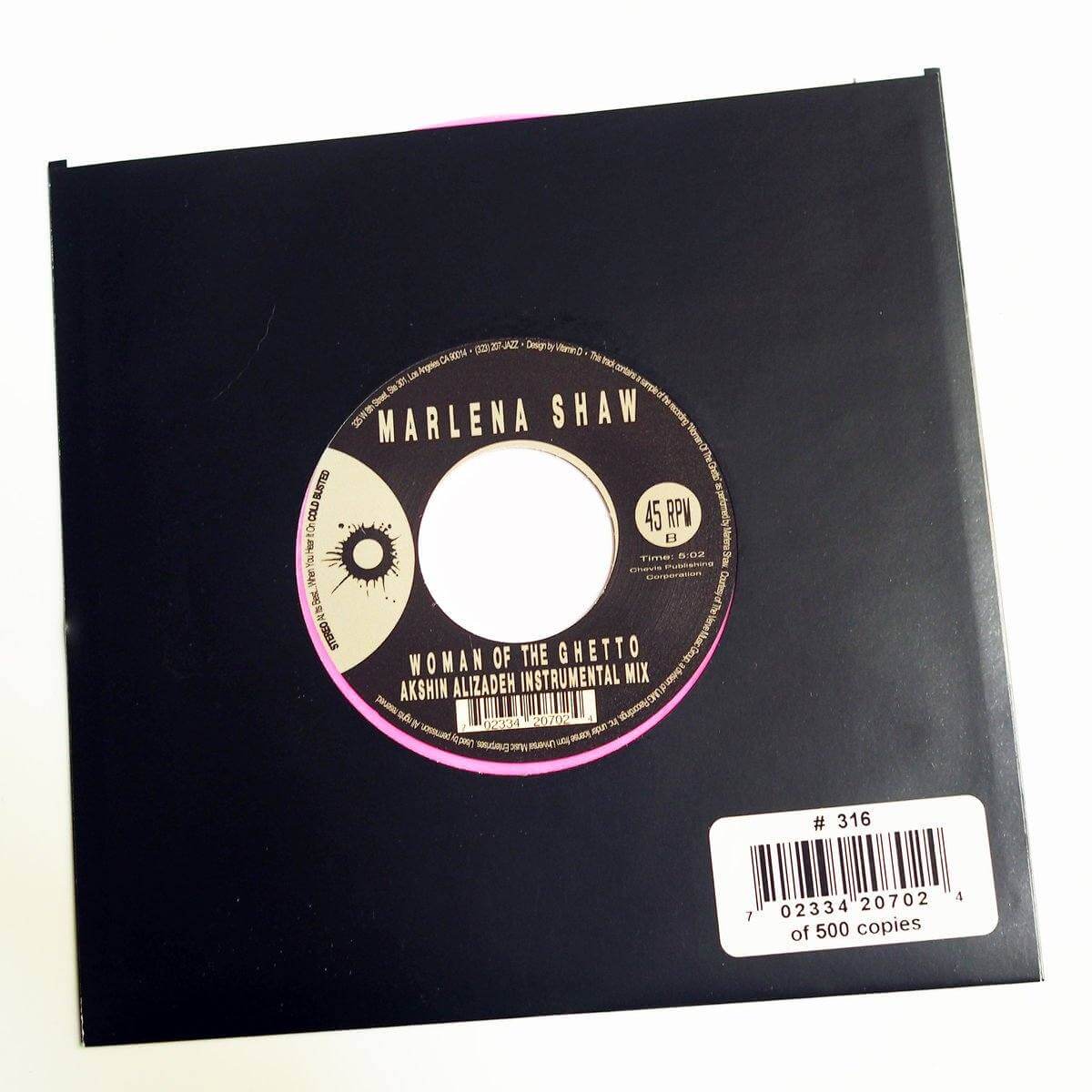 Marlena Shaw - Woman of the Ghetto (Akshin Alizadeh Mixes) - Limited Edition Pink 7 Inch Vinyl (7th Pressing) - Cold Busted
