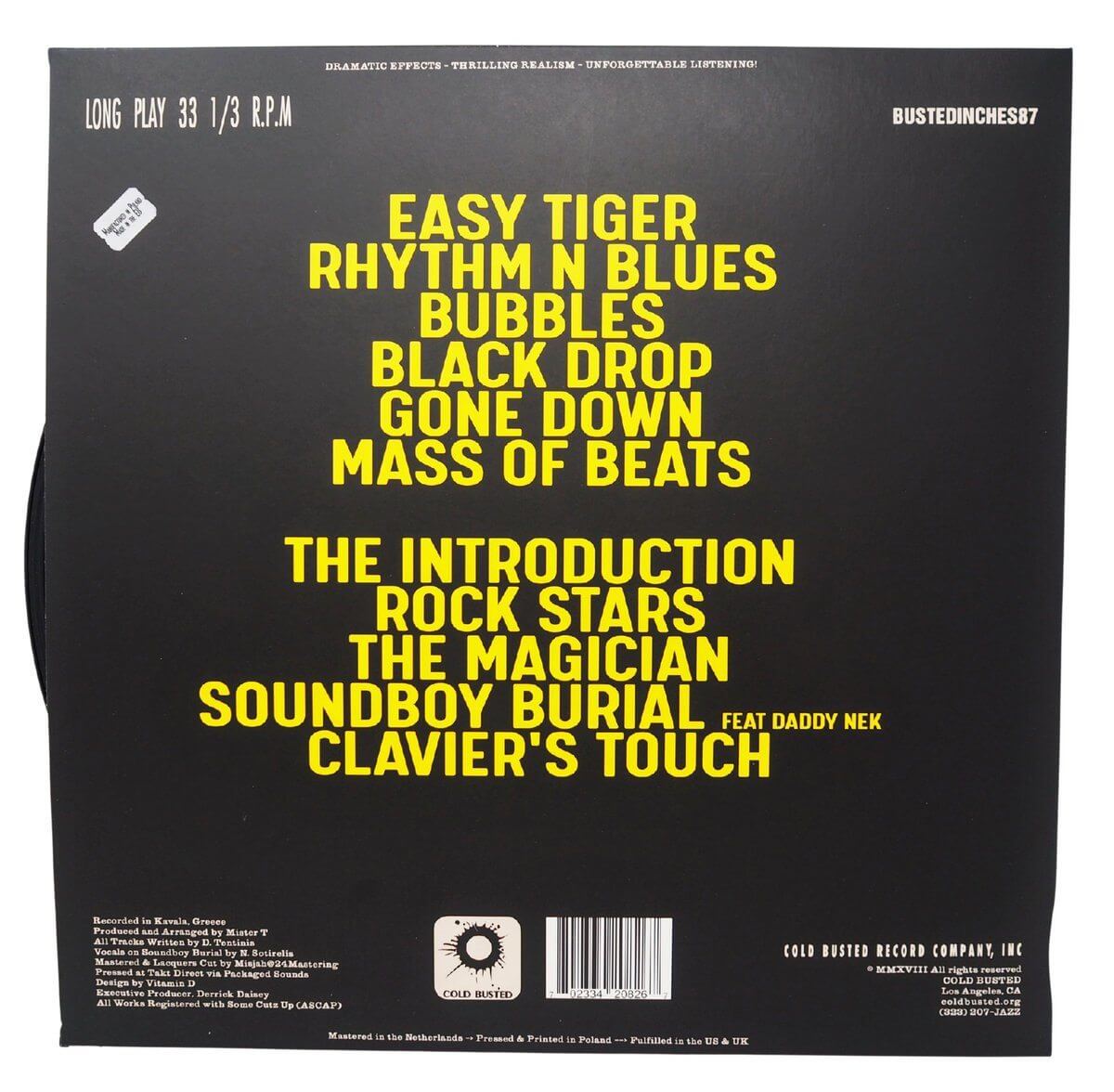 Mister T - Black Drop - Limited Edition 12 Inch Vinyl - Cold Busted