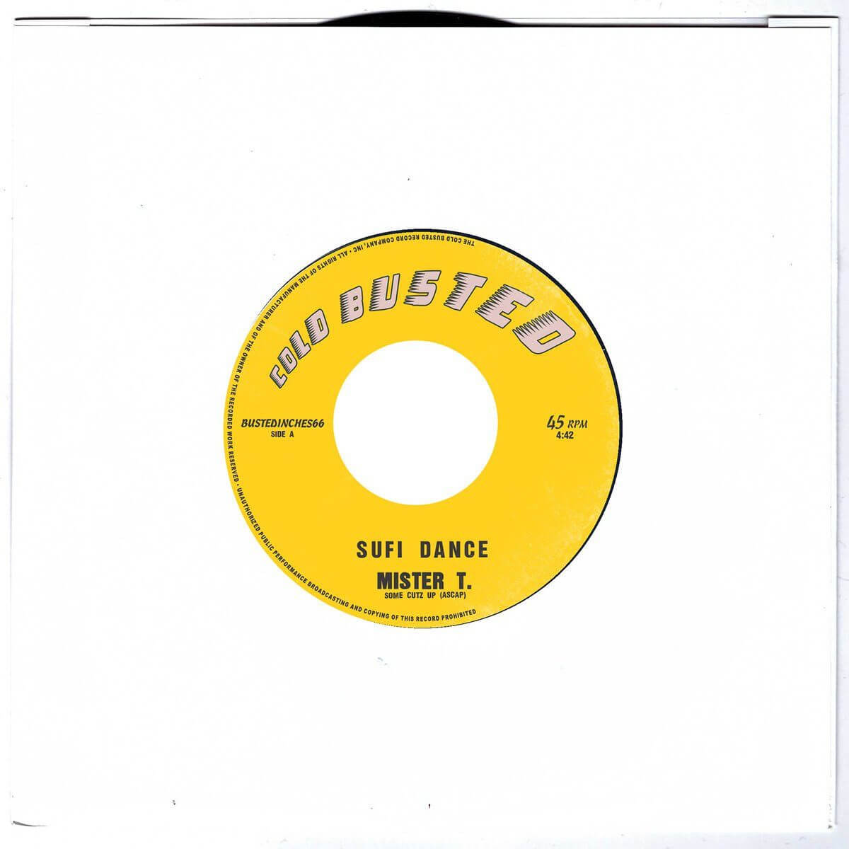Mister T. & Krystian Shek - Sufi Dance / Postbox 1902 - Limited Edition 7 Inch Vinyl - Cold Busted