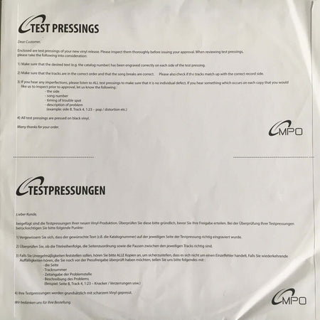 My Neighbour Is - Moon's Reflection On A Quiet Lake - Limited Edition 12 Inch Vinyl Test Pressing - Cold Busted