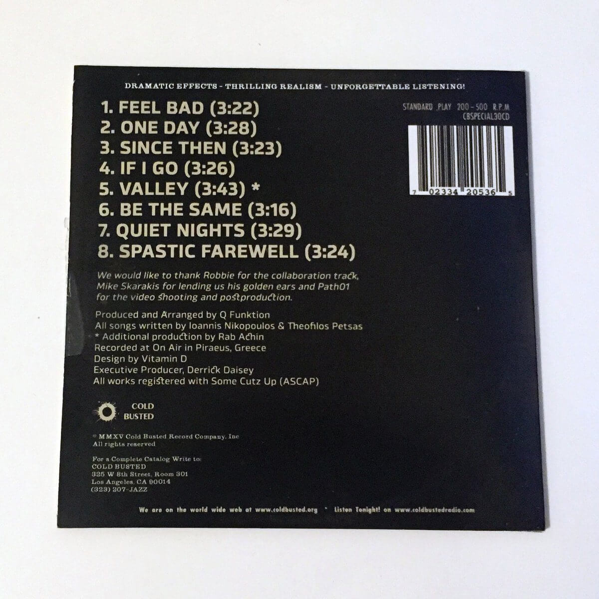 Q Funktion - Matching Atoms - Limited Edition Compact Disc - Cold Busted