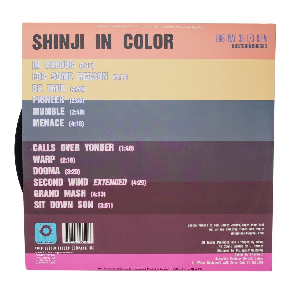 Shinji - In Colour - Limited Edition 12 Inch Vinyl - Cold Busted