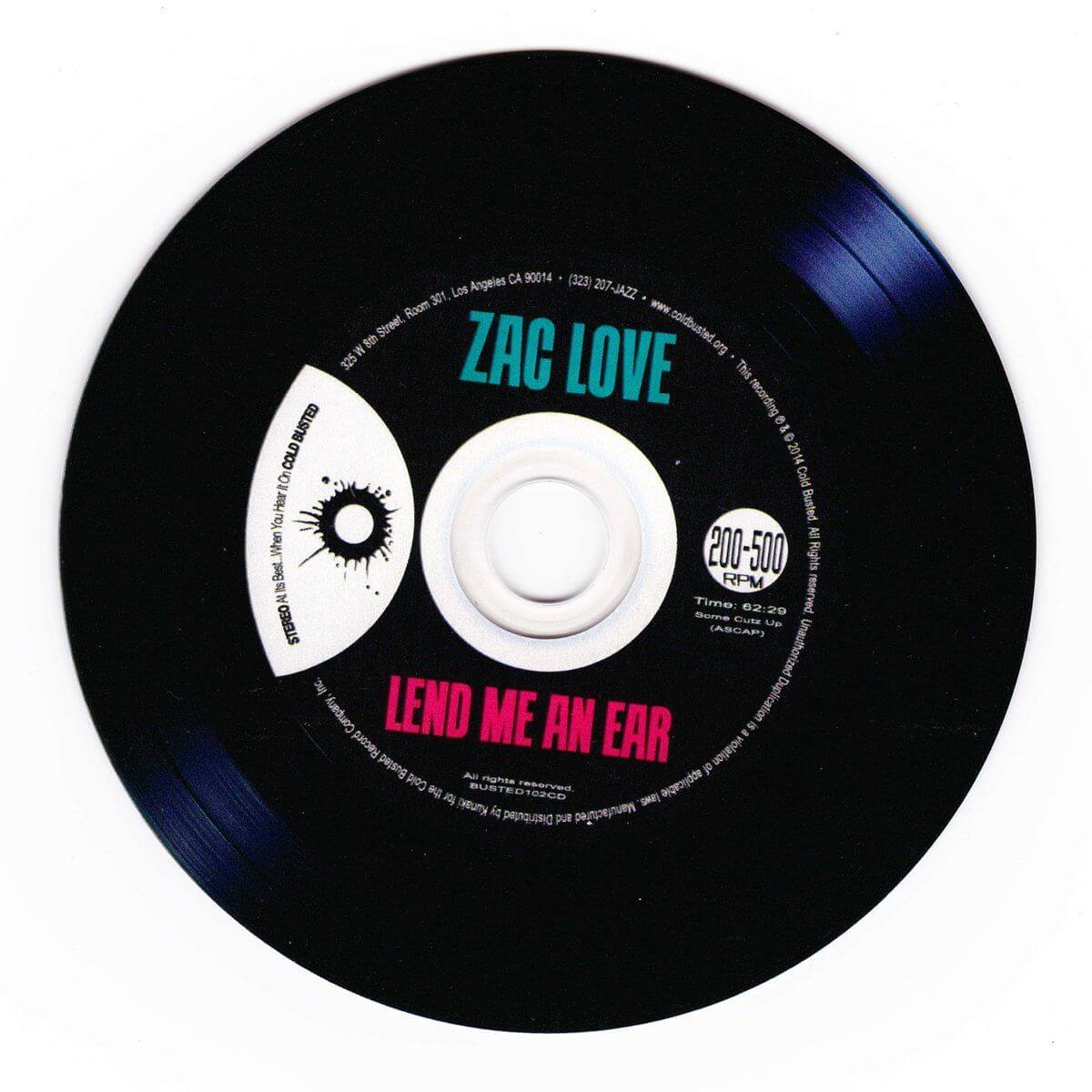 Zac Love - Lend Me An Ear - Compact Disc - Cold Busted