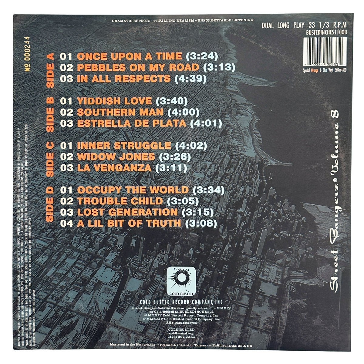 Akshin Alizadeh - Street Bangerz Volume 8 (Remastered) - Damaged - Limited Edition Orange and Blue Colored Double 12 Inch Vinyl - COLD BUSTED