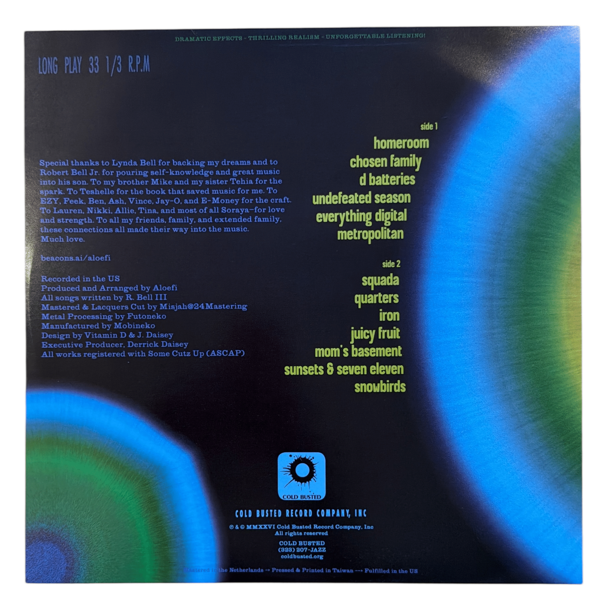 Aloefi - Analog Dreams - Limited Edition Orange In Green Solid Colored Vinyl - 