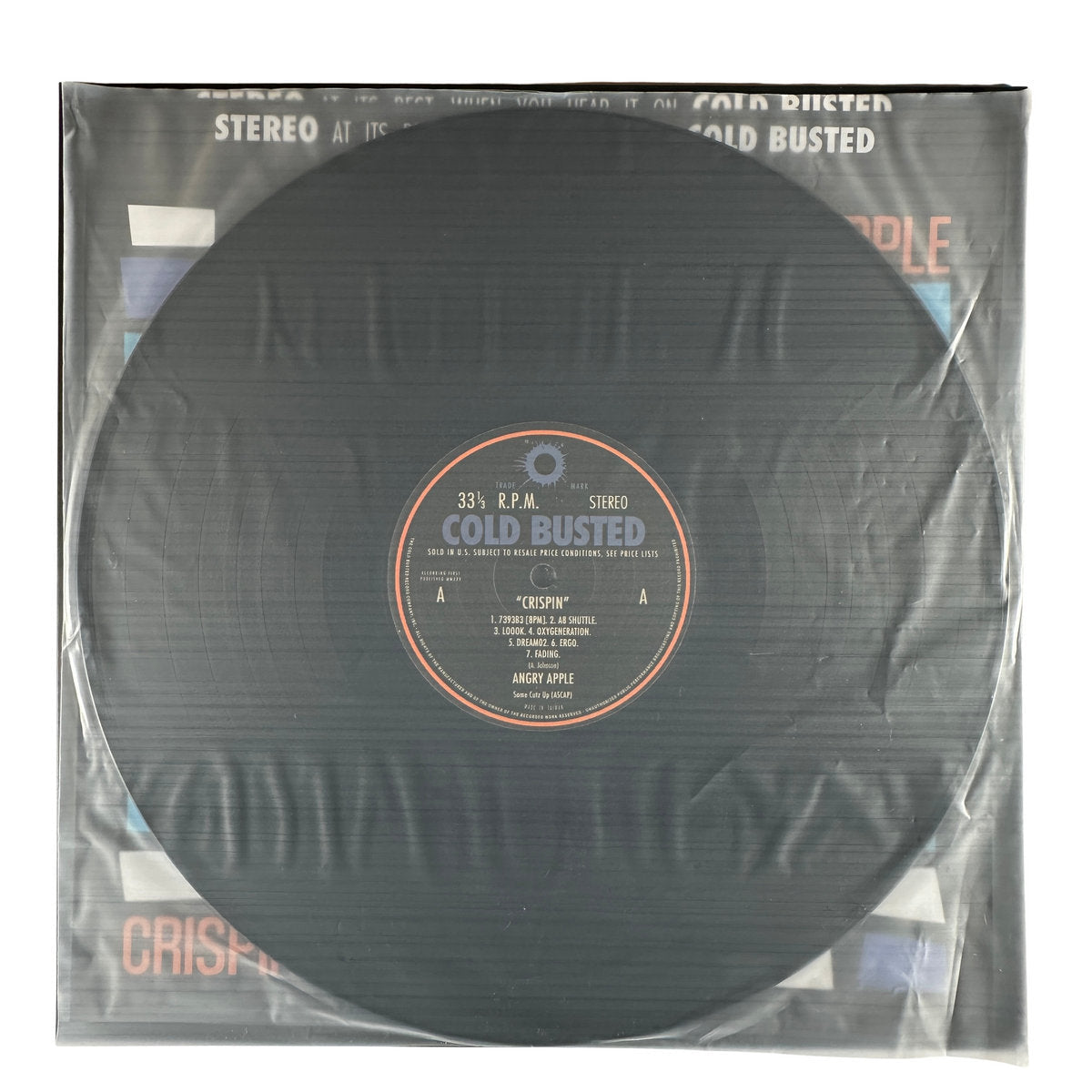 Angry Apple - Crispin - 12 Inch Black Vinyl - COLD BUSTED