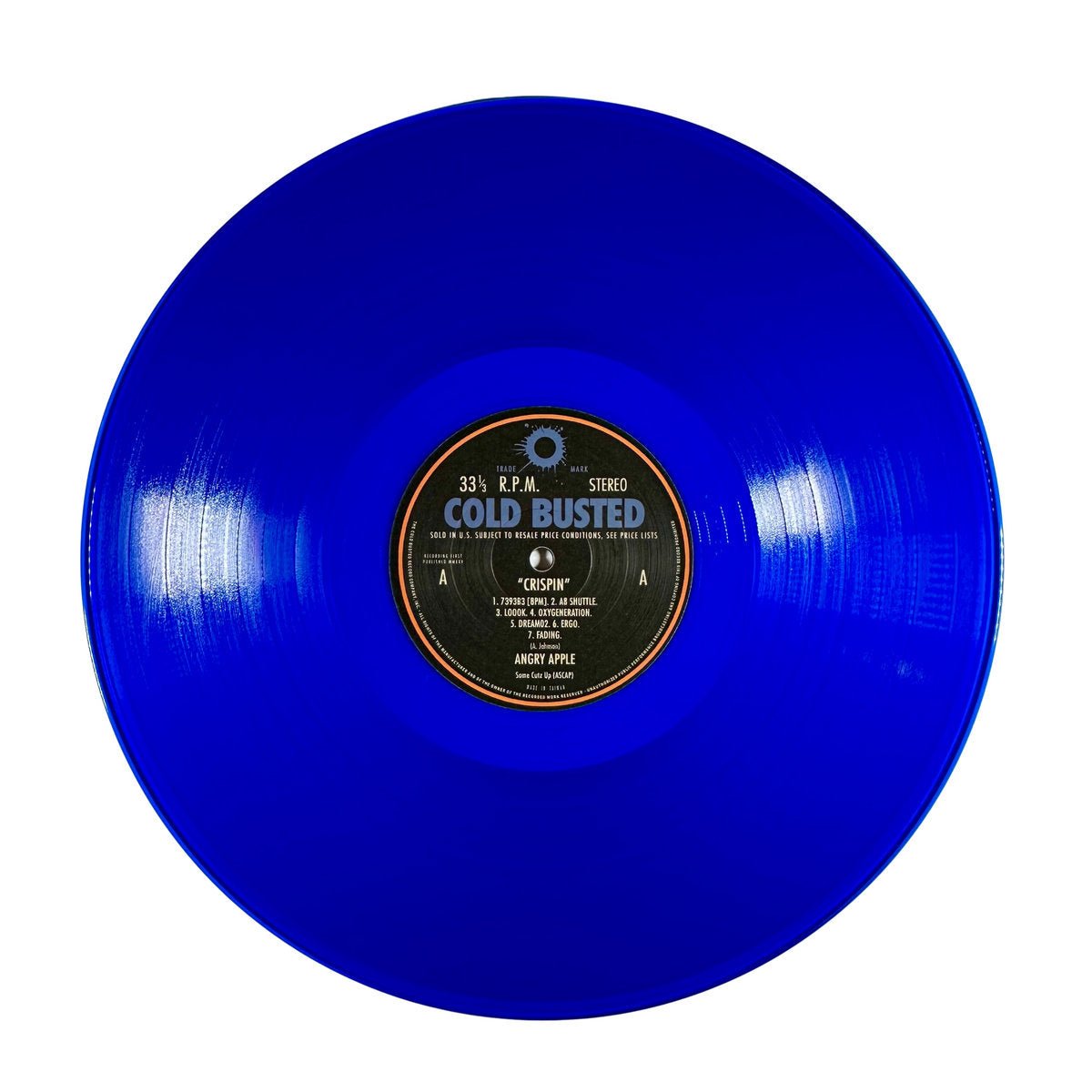 Angry Apple - Crispin - Limited Edition Transparent Blue Colored 12 Inch Vinyl - COLD BUSTED