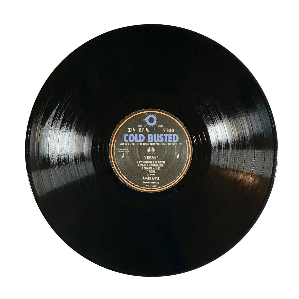 Angry Apple - Crispin - 12 Inch Black Vinyl - COLD BUSTED