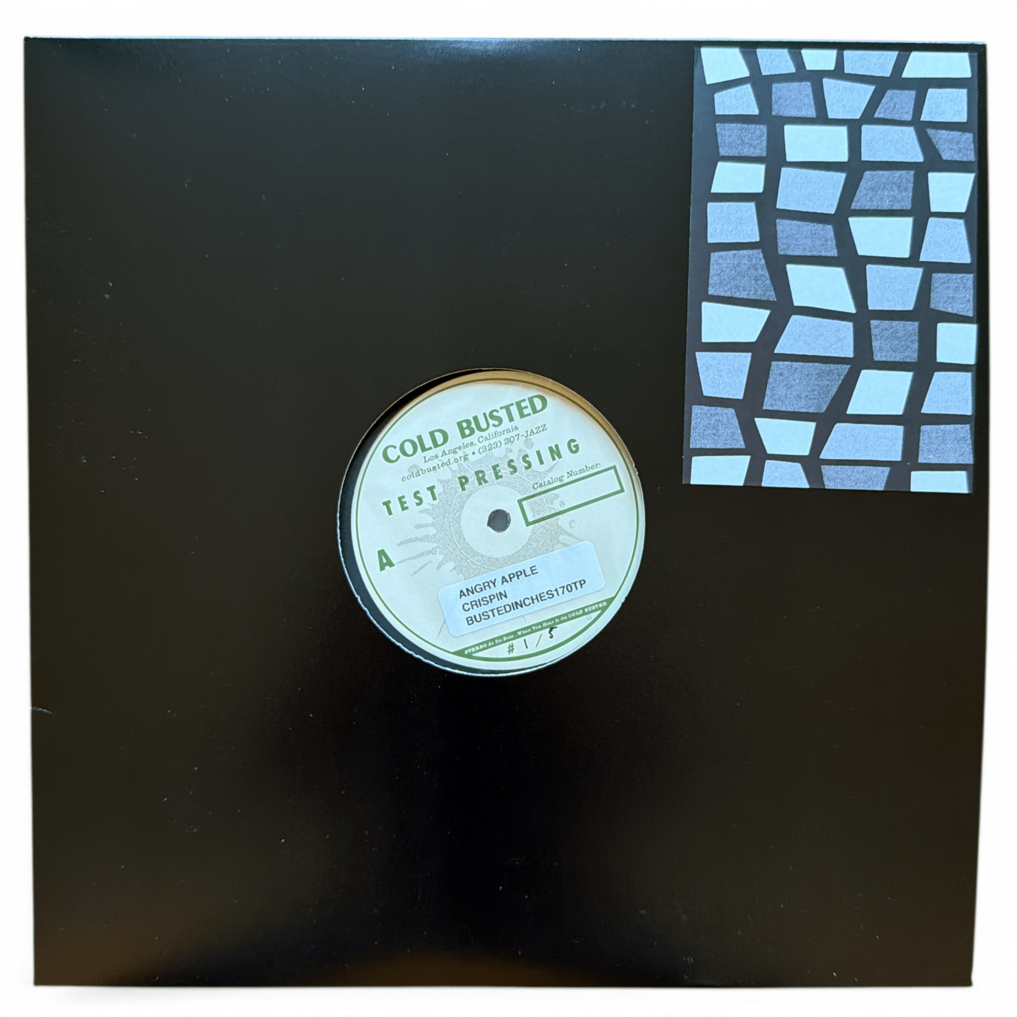 Angry Apple - Crispin - Limited Edition 12 Inch Vinyl Test Pressing - COLD BUSTED