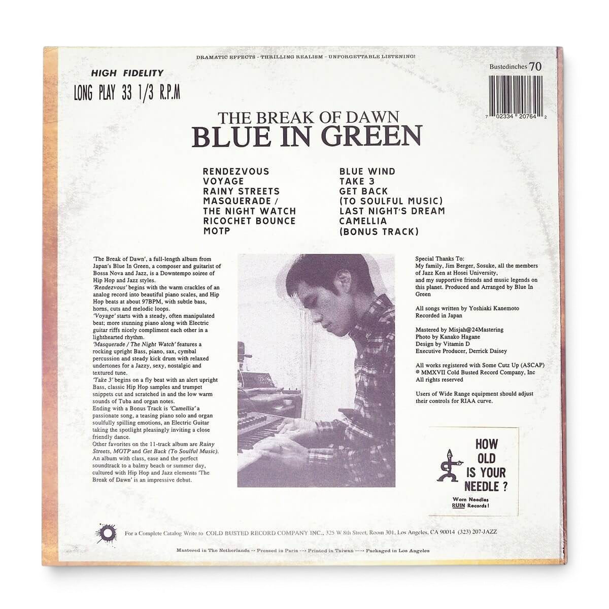 Blue In Green - The Break of Dawn (Remastered) - Limited Edition Blue Colored 180 Gram 12 Inch Vinyl - Cold Busted