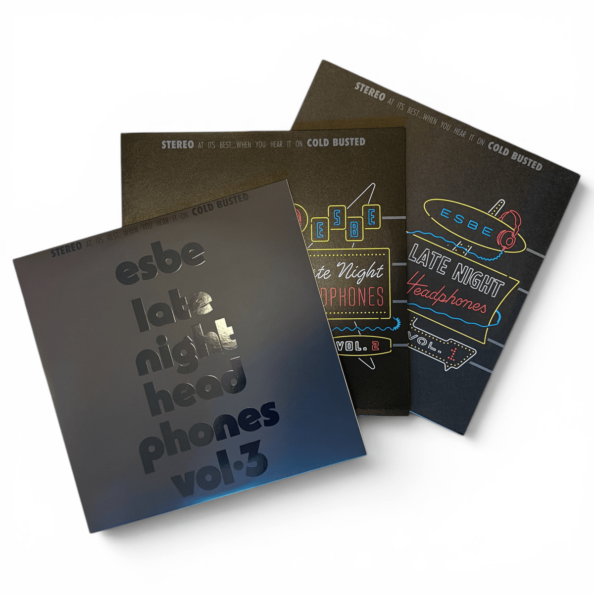 Cold Busted - Esbe's Late Night Headphones Volume 1 - 3 Stack - Limited Edition Double 12 Inch Vinyl - Limited Edition Double 12 Inch Vinyl - Limited Edition Black Double 12 Inch Vinyl COLD BUSTED