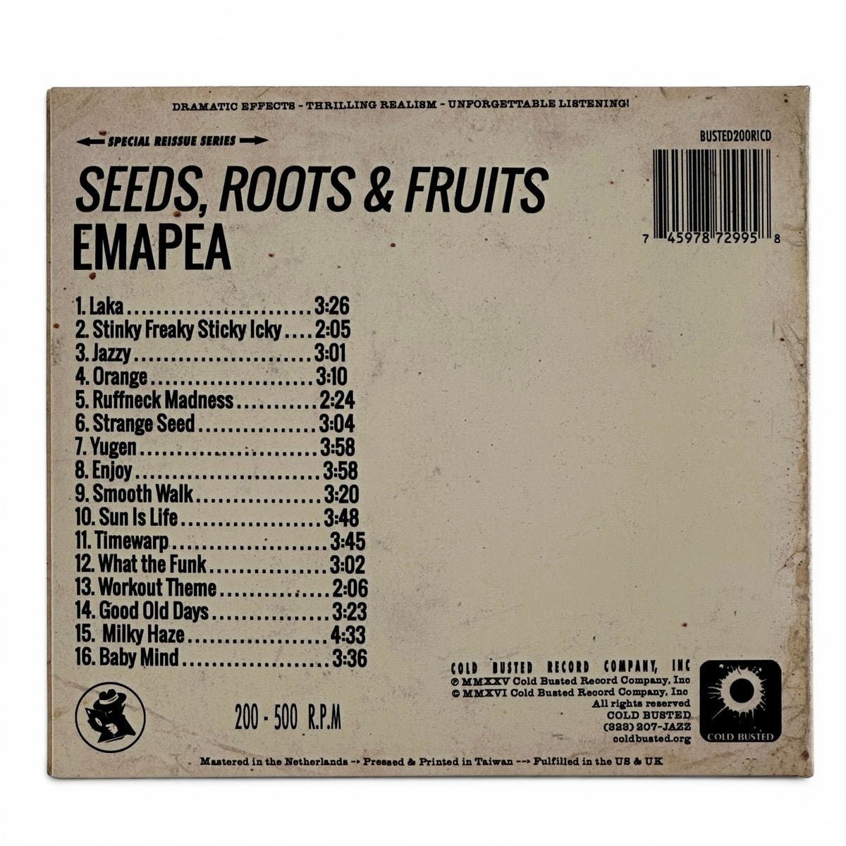 Emapea - Seeds, Roots & Fruits - Special Reissue Series Compact Disc - COLD BUSTED