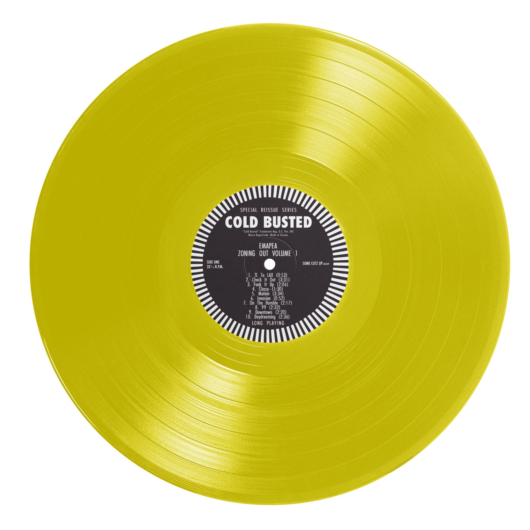 Emapea - Zoning Out Volume 1 - Special Reissue Series Transparent Yellow 12 Inch Vinyl - COLD BUSTED