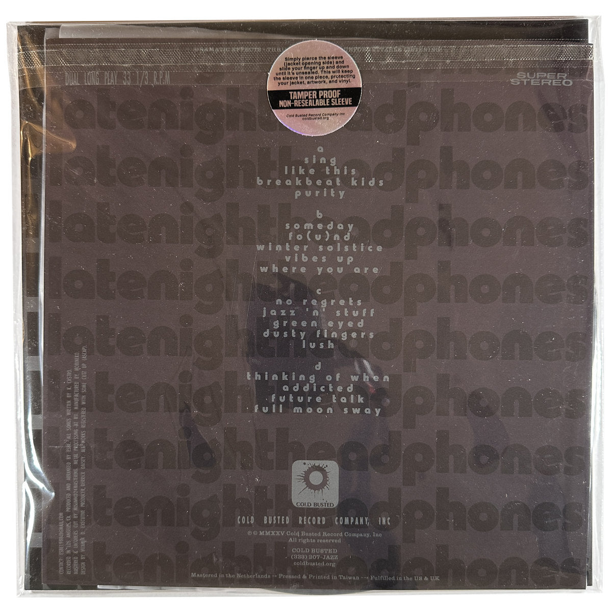 Esbe - Late Night Headphones Vol. 3 - Limited Edition Black Double 12 Inch Vinyl - COLD BUSTED