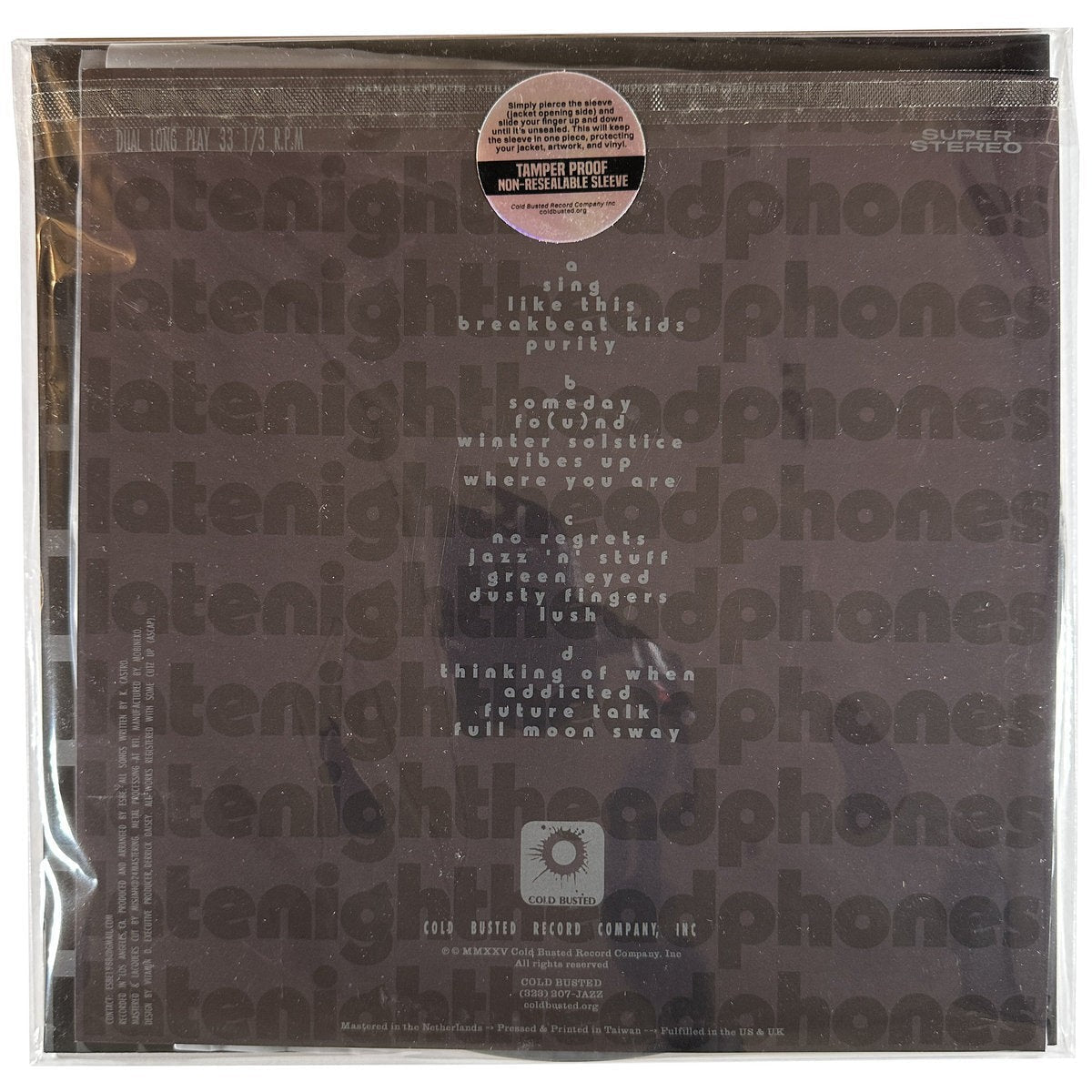 Esbe - Late Night Headphones Vol. 3 - Limited Edition Transparent Clear Colored Double 12 Inch Vinyl - 
