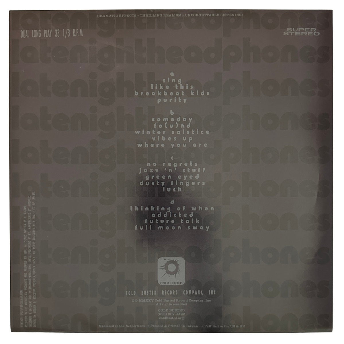 Esbe - Late Night Headphones Vol. 3 - Limited Edition Transparent Clear Colored Double 12 Inch Vinyl - 