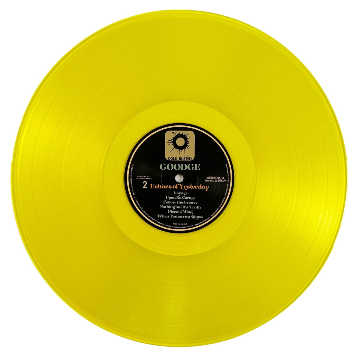 Goodge - Echoes Of Yesterday - Limited Edition Transparent Yellow 12 Inch Vinyl - 