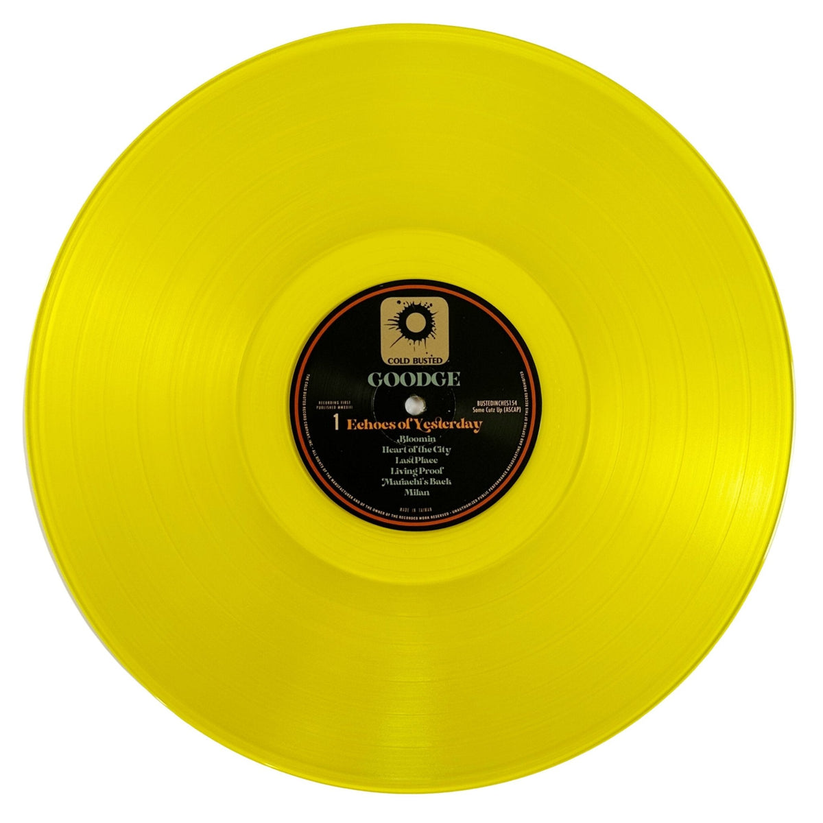 Goodge - Echoes Of Yesterday - Limited Edition Transparent Yellow 12 Inch Vinyl - 