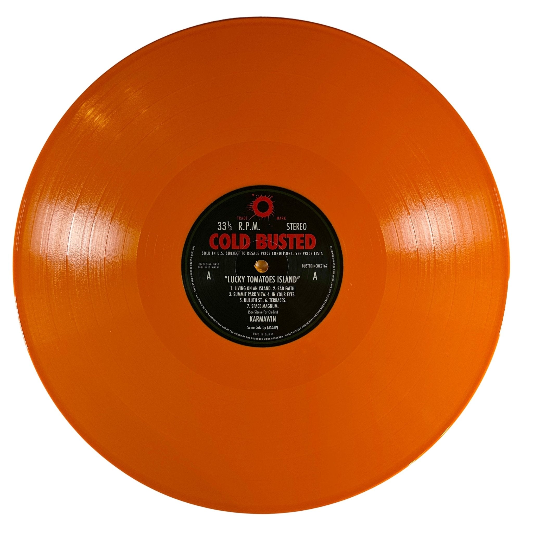 Karmawin - Lucky Tomatoes Island - Limited Edition Orange Colored 12 Inch Vinyl - COLD BUSTED
