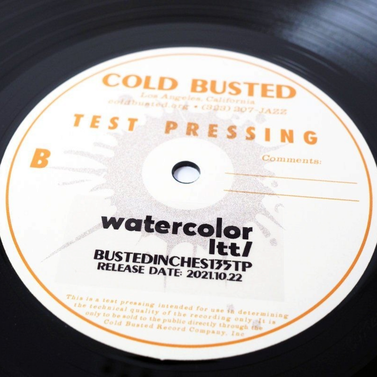 LTTL - Watercolor - Limited Edition 12 Inch Vinyl Test Pressing - 