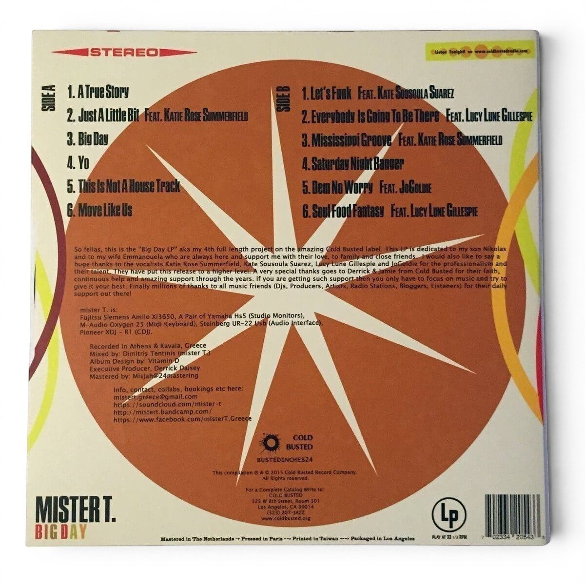 Mister T. - Big Day - Limited Edition 12 Inch Vinyl - COLD BUSTED