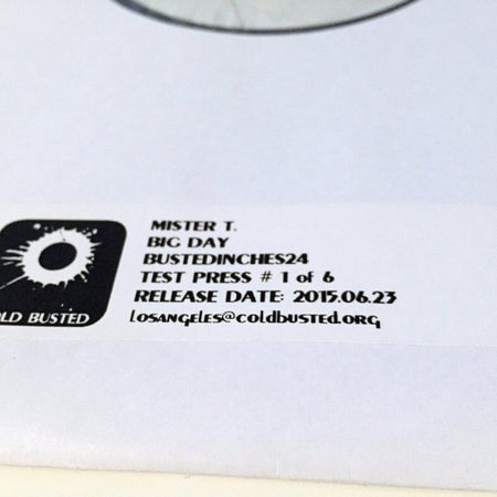 Mister T. - Big Day - Limited Edition 12 Inch Vinyl Test Pressing - COLD BUSTED