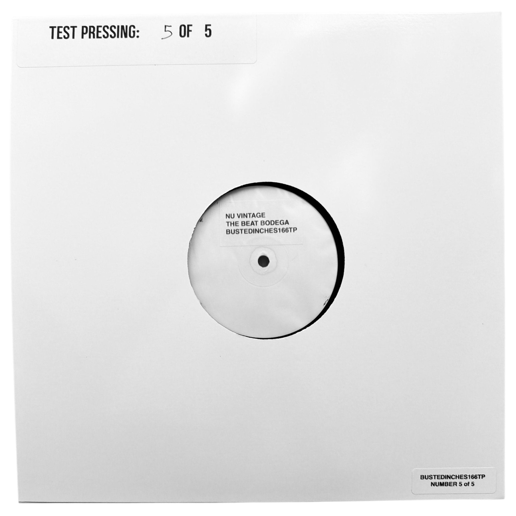 Nu Vintage - The Beat Bodega - Limited Edition 12 Inch Vinyl Test Pressing - COLD BUSTED