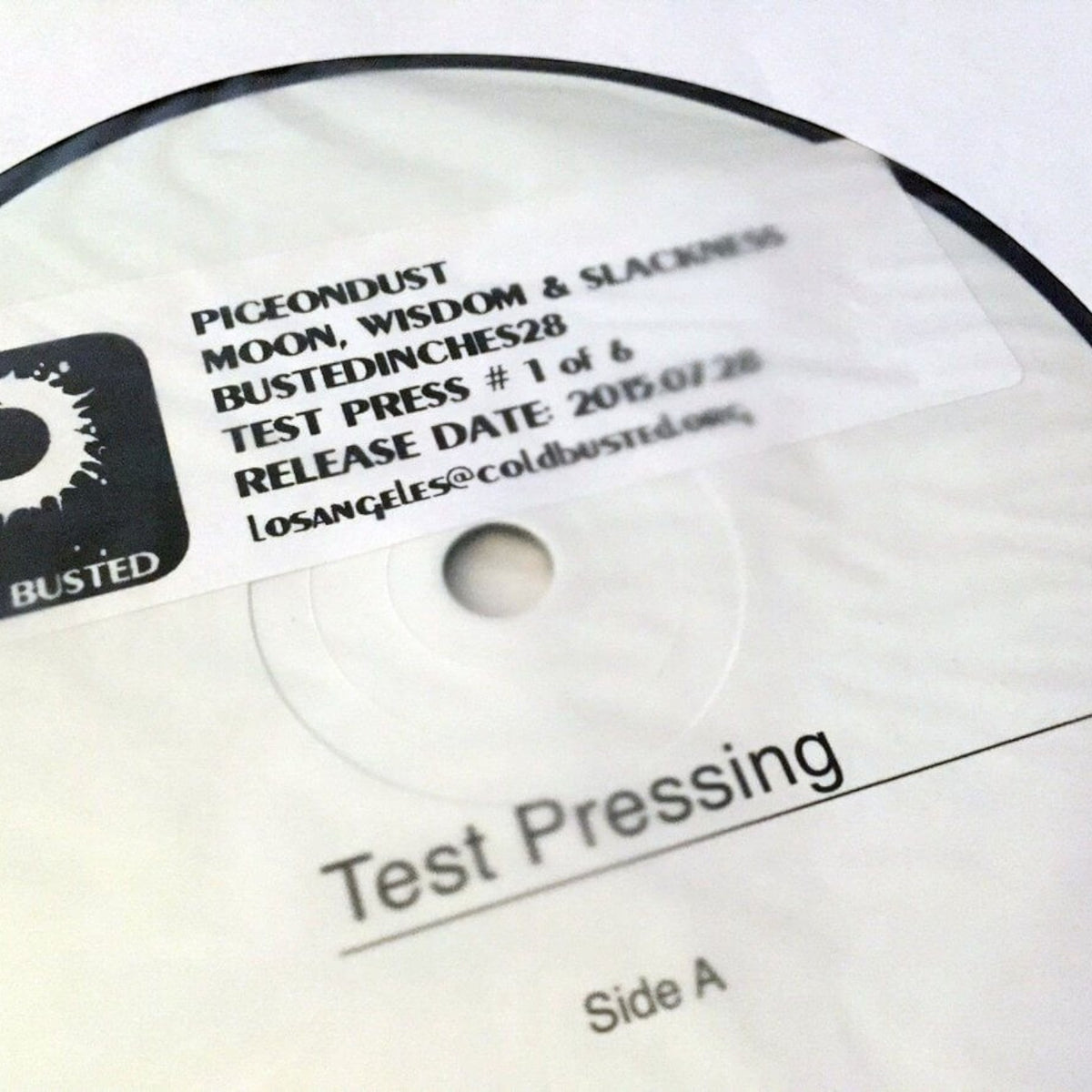 Pigeondust - Moon, Wisdom & Slackness - Limited Edition 12 Inch Vinyl Test Pressing - Cold Busted