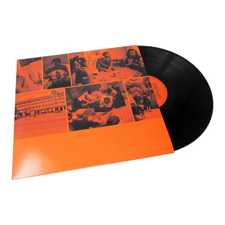 COLD BUSTED Amparo vinyl record album featuring orange cover art with photo collage and black vinyl disc