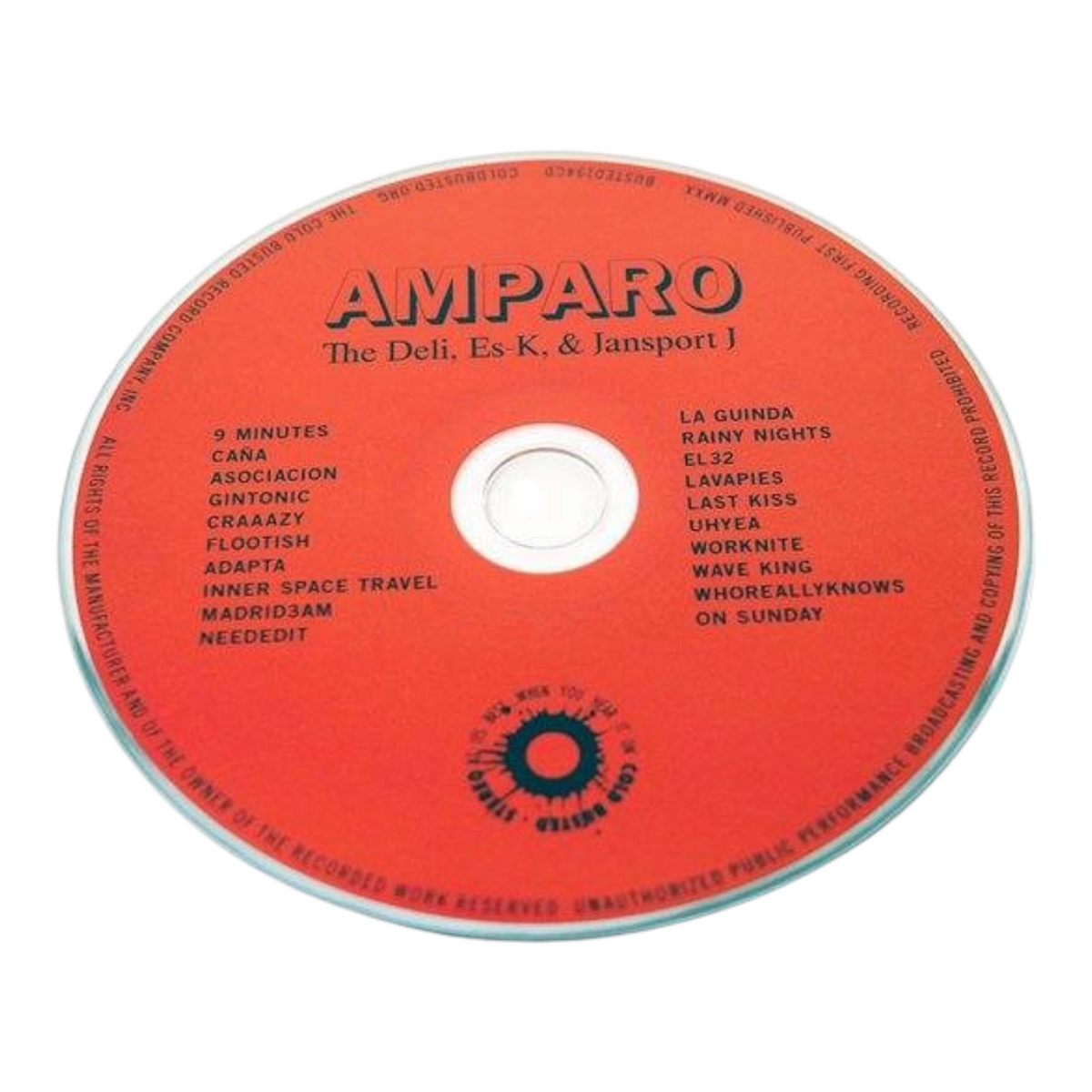 COLD BUSTED Amparo limited edition compact disc featuring tracklist by The Deli, Es-K, and Jansport J