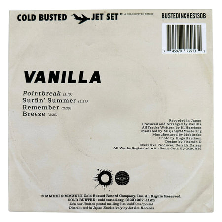 Vanilla - Pointbreak - Limited Edition Transparent Blue Colored 7 Inch Vinyl - 