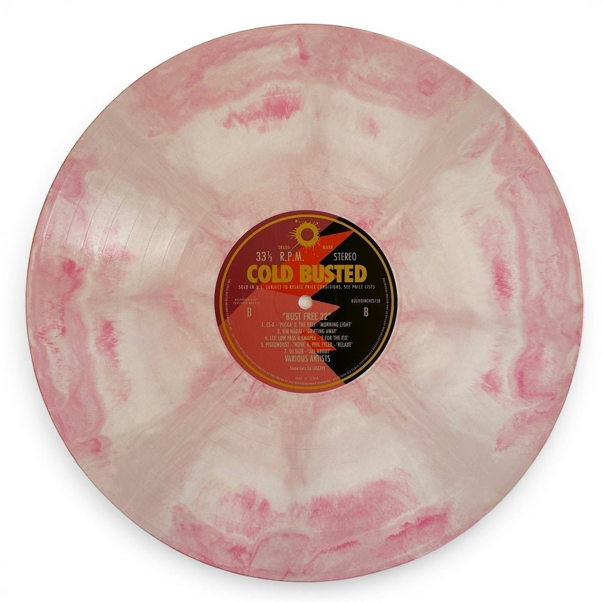 Various Artists - Bust Free 22 - Limited Edition White and Pink Marbled Colored 12 Inch Vinyl - 
