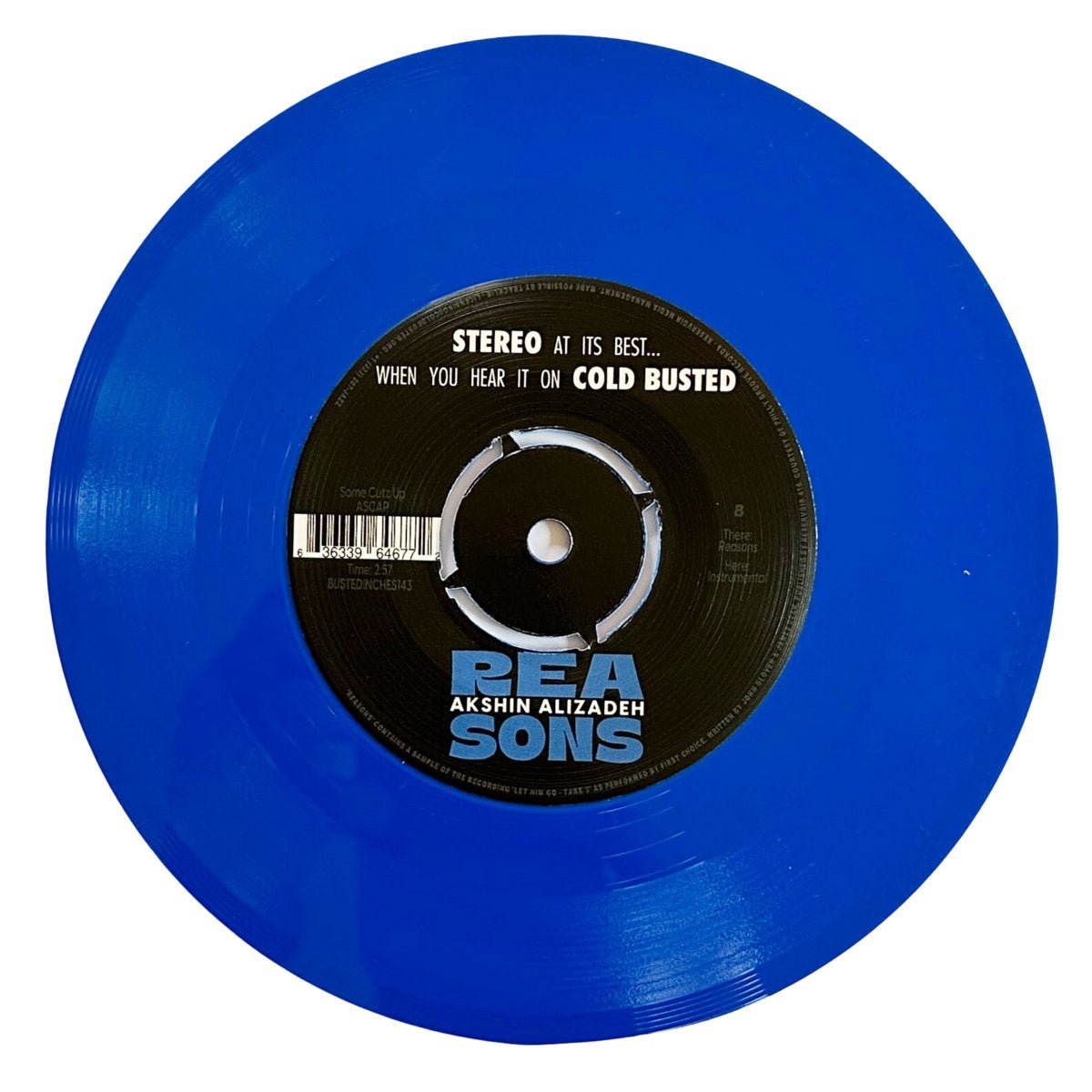 Akshin Alizadeh - Reasons - Limited Edition Solid Blue Colored 7 Inch Vinyl - Cold Busted