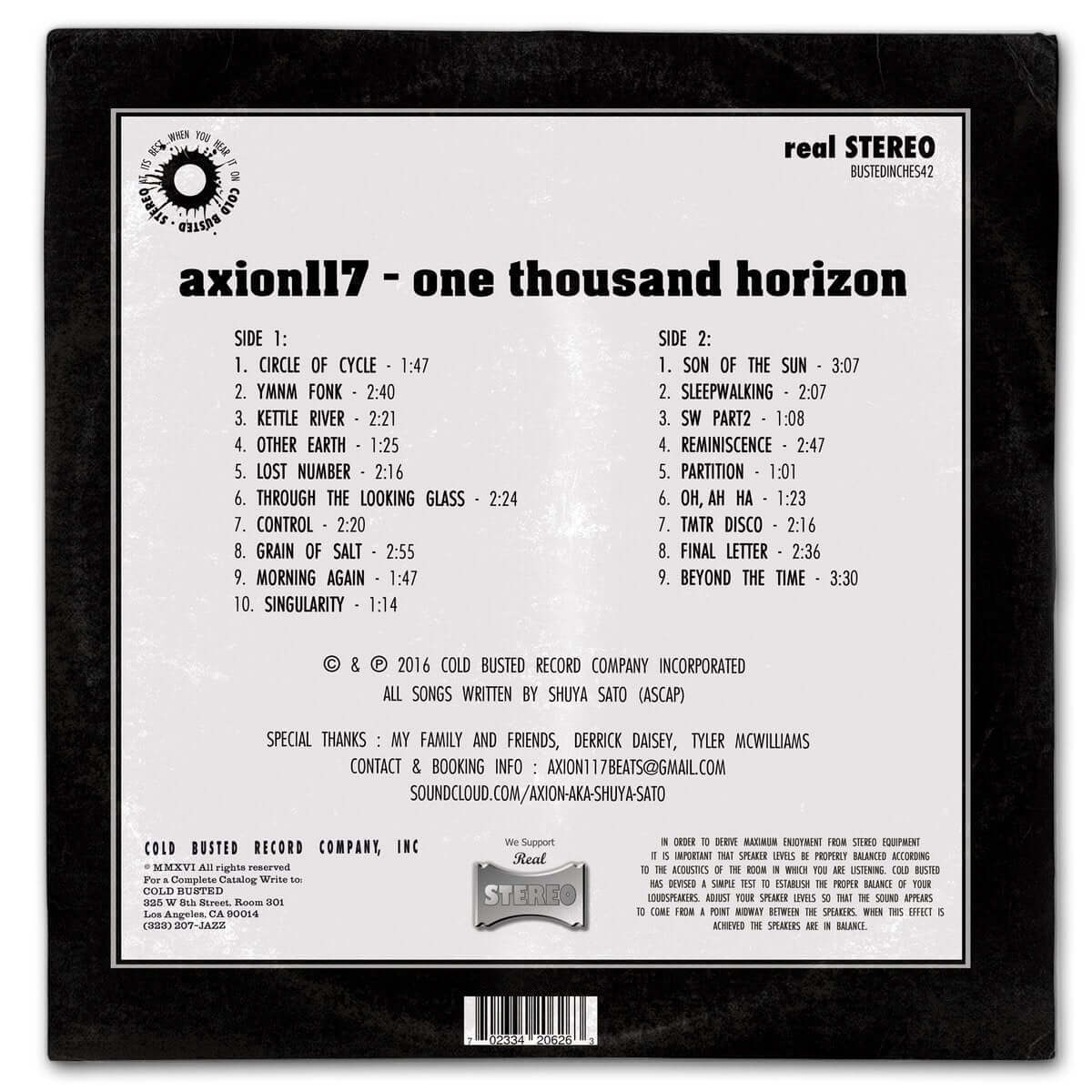 Axion117 - One Thousand Horizon - Limited Edition 12 Inch Vinyl - Cold Busted