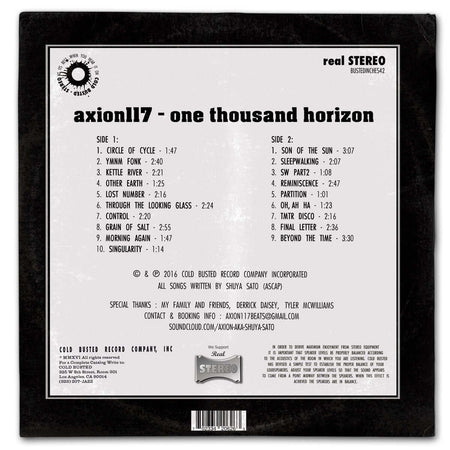 Axion117 - One Thousand Horizon - Limited Edition 12 Inch Vinyl - Cold Busted