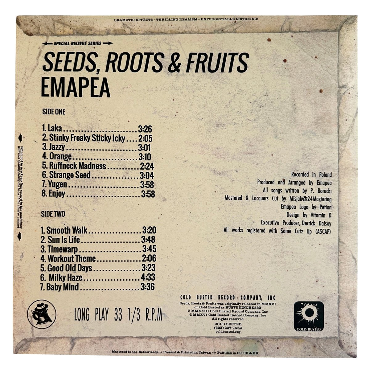 Emapea - Seeds, Roots & Fruits - Special Reissue Series 12 Inch Vinyl - COLD BUSTED