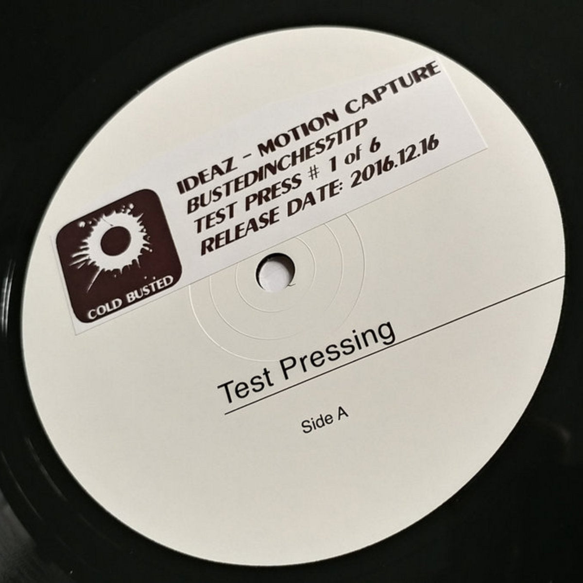 Ideaz - Motion Capture - Limited Edition 12 Inch Vinyl Test Pressing - Cold Busted