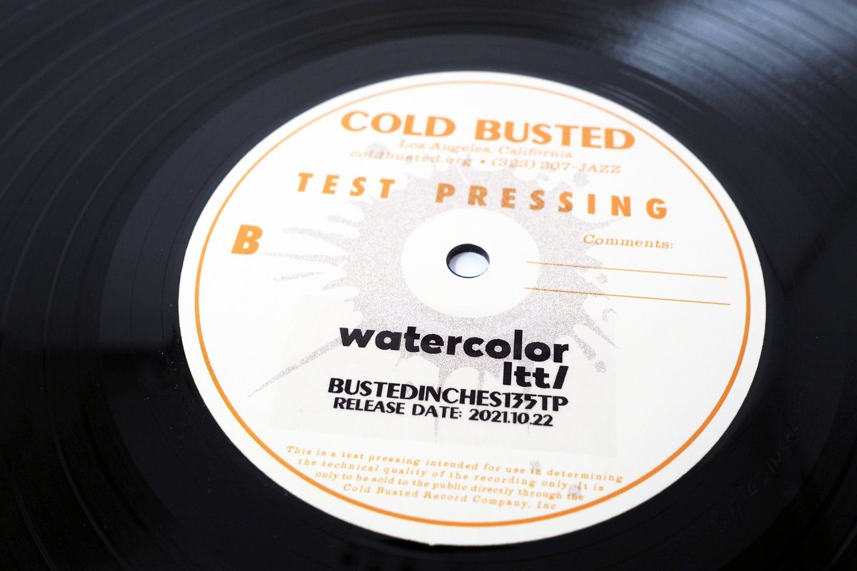 LTTL - Watercolor - Limited Edition 12 Inch Vinyl Test Pressing - Cold Busted