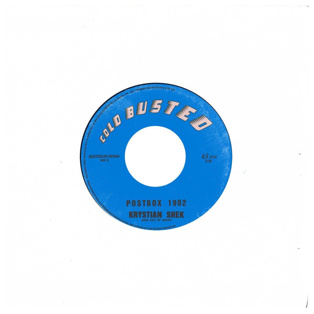 Mister T. & Krystian Shek - Sufi Dance / Postbox 1902 - Limited Edition 7 Inch Vinyl - Cold Busted