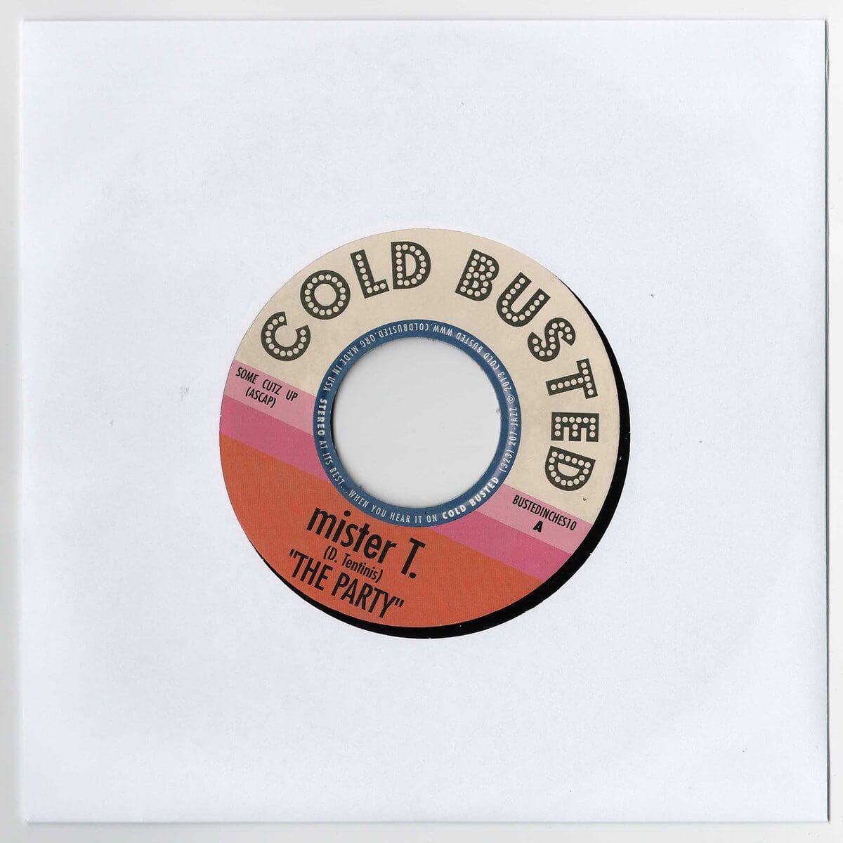 Mister T. - The Party / Afro Fillings - Limited Edition 7 Inch Vinyl Generic Sleeve - Cold Busted