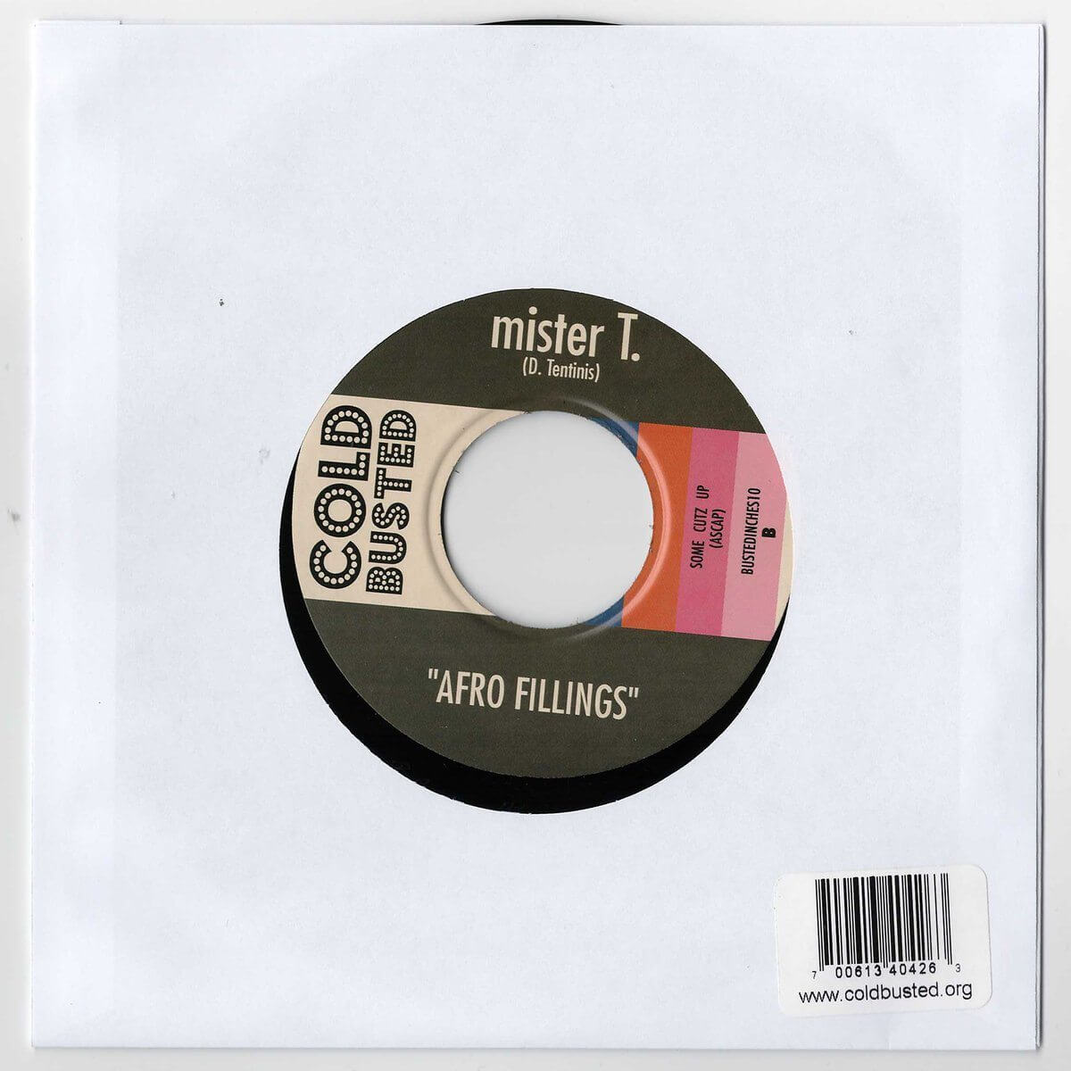 Mister T. - The Party / Afro Fillings - Limited Edition 7 Inch Vinyl Generic Sleeve - Cold Busted