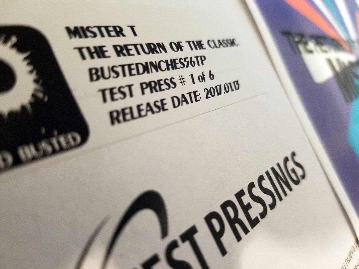 Mister T. - The Return Of The Classic - Limited Edition 12 Inch Vinyl Test Pressing - Cold Busted